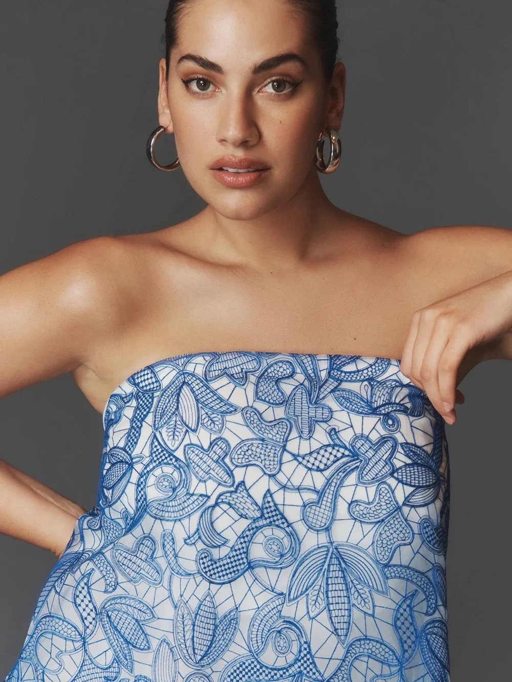 Anthropologie Strapless Embroidered Lace Midi Dress - Picture 5 of 15